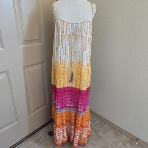 Ruby Yaya Colorful Strappy Bejeweled Emebellished Tie Dye Maxi dress S